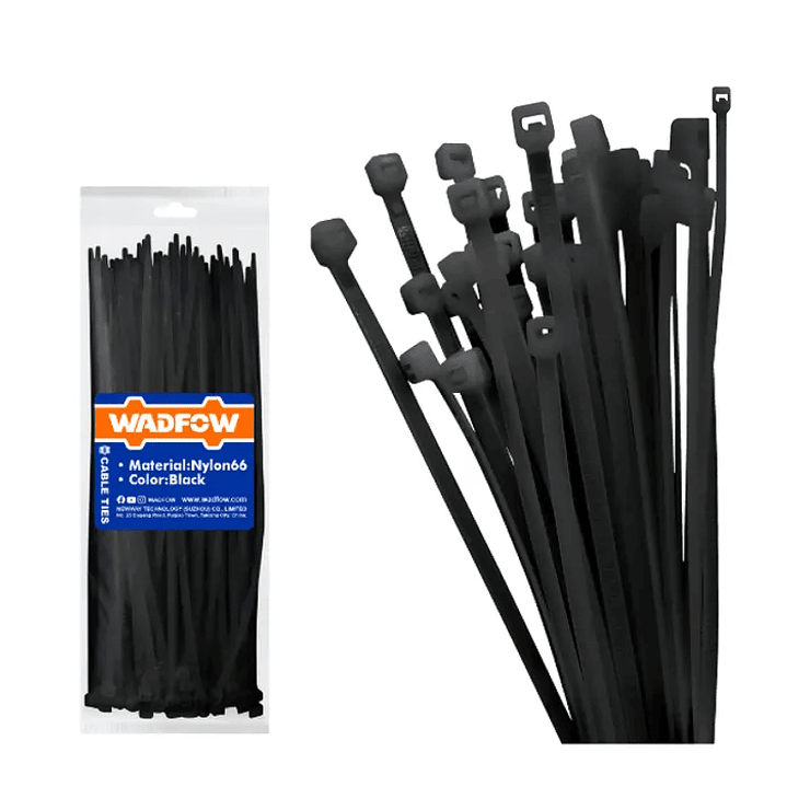 Amarras Plastica Negra 100 Piezas 7,2x400mm Wadfow 1