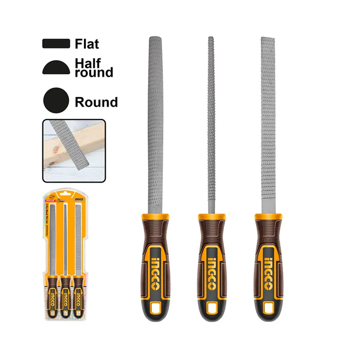 Set Limas Industrial Para Madera 3 Piezas 8