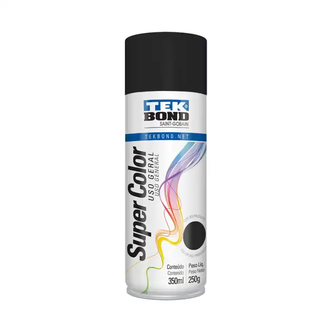 Pintura En Spray Uso General Negro Mate 400ml Tekbond  1