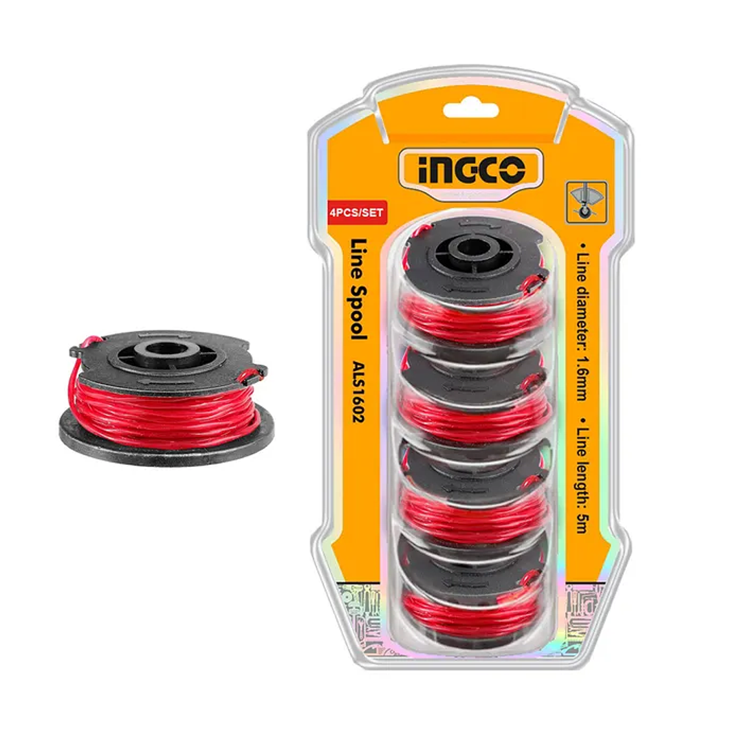 Hilo Para Orilladora 4 Piezas 1,6mmx5m Ingco 1
