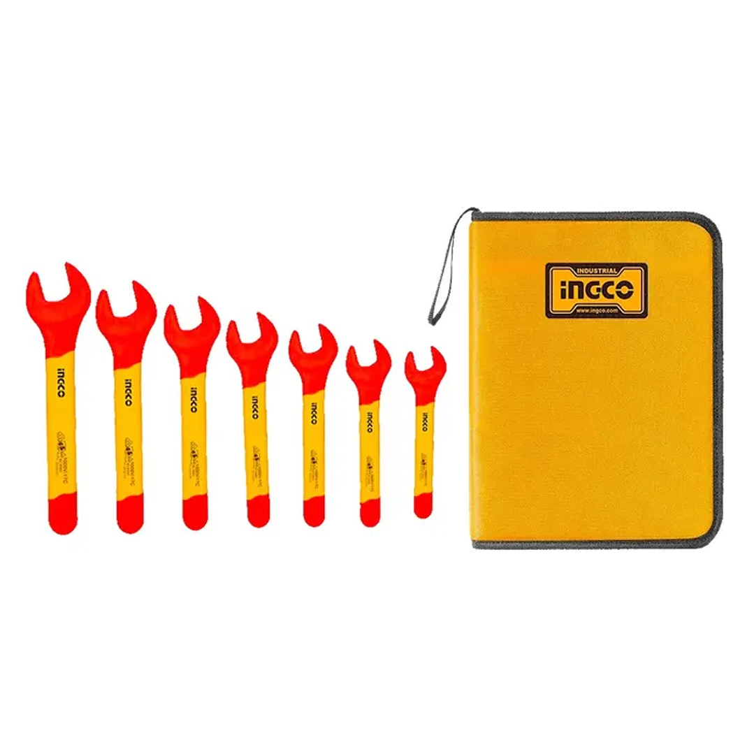 Set Llaves Punta Industrial Aisladas Vde 8-19mm 7 Piezas Ingco  1