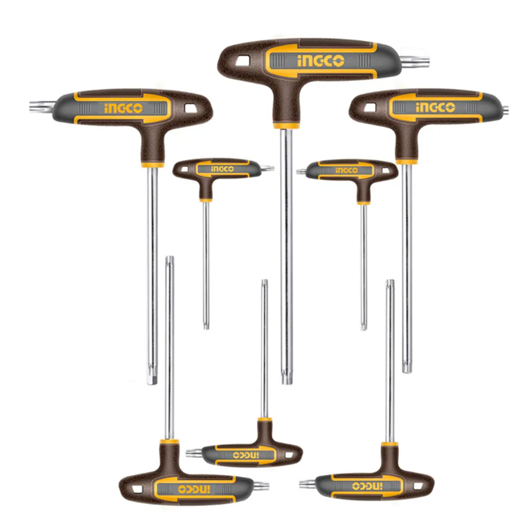 Set Juego Llaves Allen Torx C/mango Tipo T 8 Pcs Industrial Ingco  1