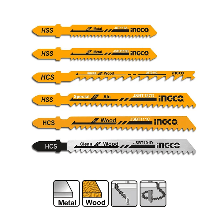 Set Hojas Sierra Caladora Industrial Para Madera Metal 20 Piezas Ingco 1