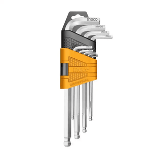 Set Llaves Allen Punta De Bola Industrial 9 Piezas 1.5-10mm Ingco 