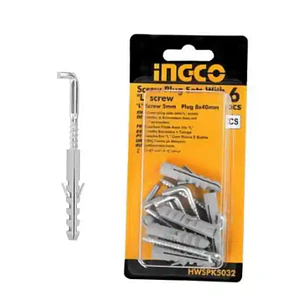 Set Tornillo Escuadra Con Tarugo 6 Piezas Ingco