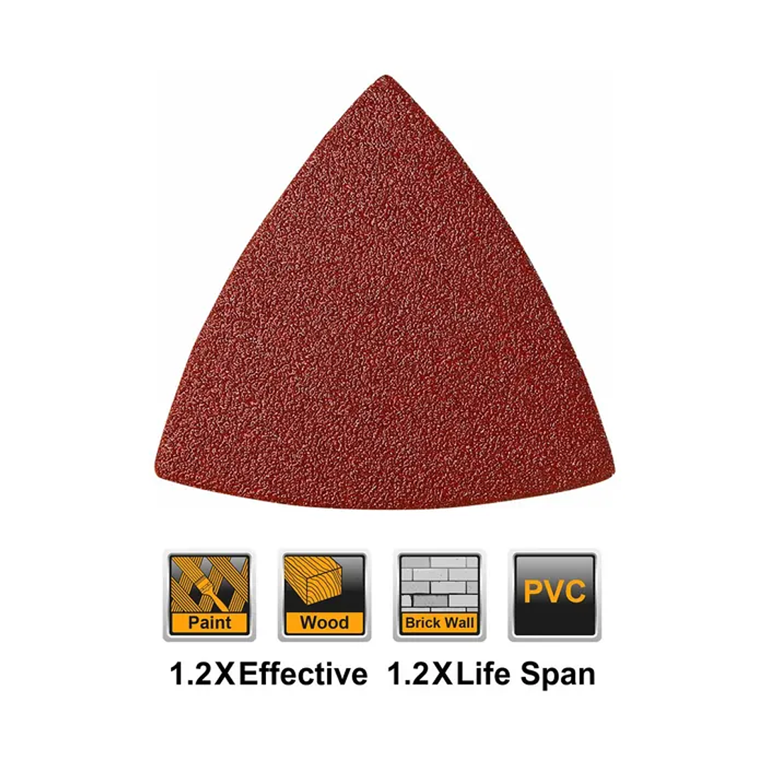 Set Lijas Delta 20pza P40-120 80mm Ingco 1