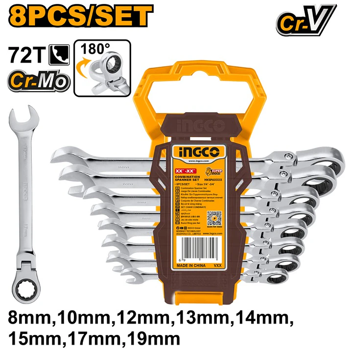 Llave Punta Y Corona De Chicharra Articulada Ingco  1
