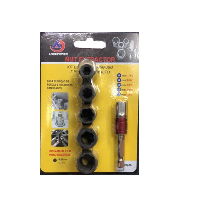 Kit Dados Extractor Para Tuerca Pernos Rodados 6 Piezas  1