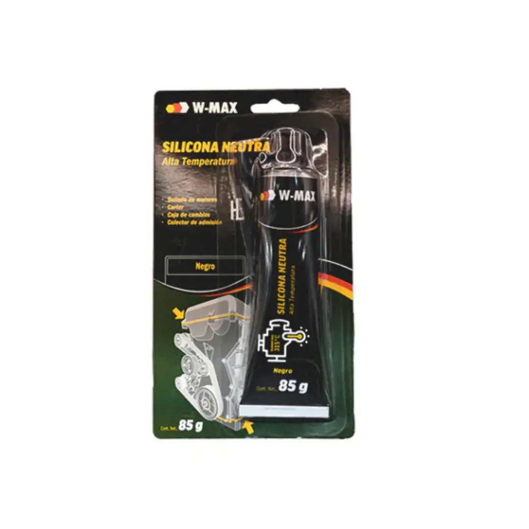 Silicona Alta Temperatura Negra 85Grs W-max   1
