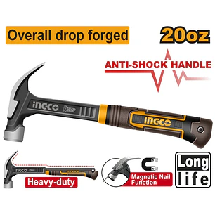 Martillo Carpintero Magnetico  20 Oz/ 560Grs  Ingco 