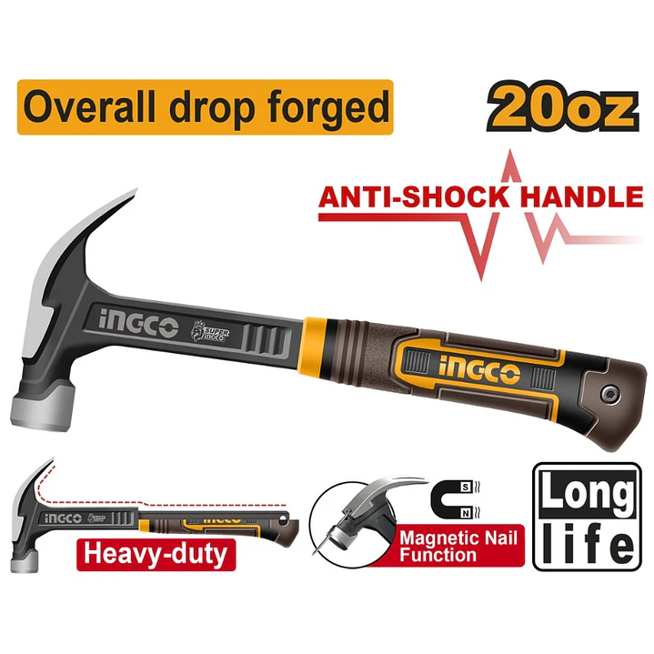 Martillo Carpintero Magnetico  20 Oz/ 560Grs  Ingco  1
