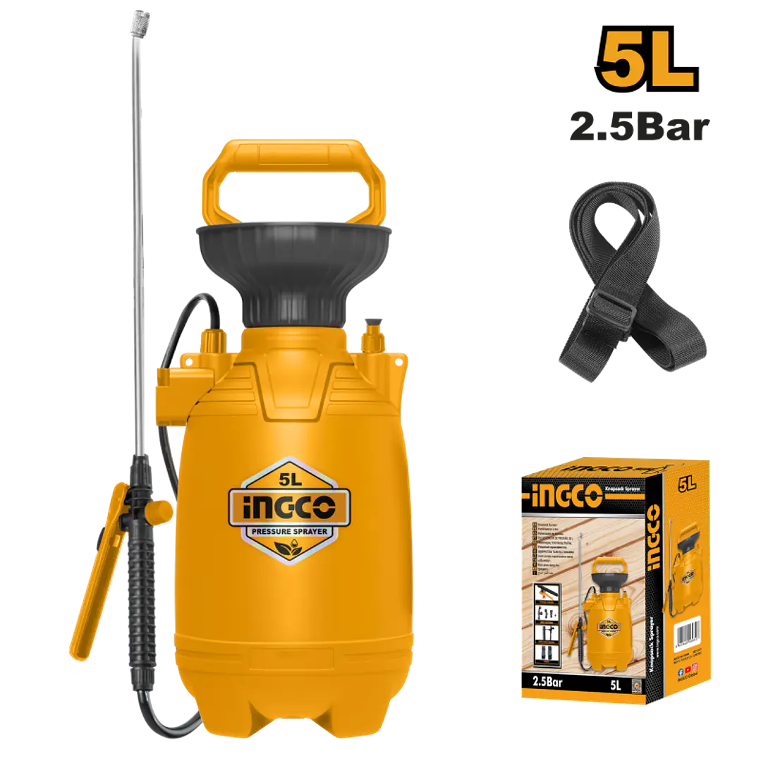 Rociador Pulverizador Fumigador Con Válvula De Seguridad  5 Litros Ingco  1