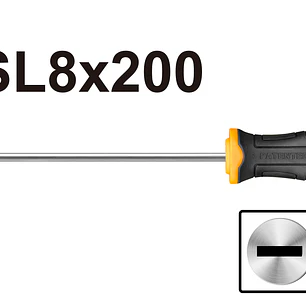 Destornillador Punta Plana Sl8 200mm Imantado Ingco 