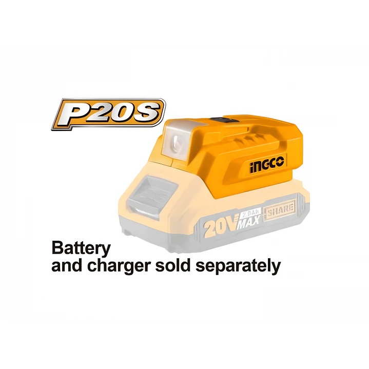 Cargador Bateria Usb 20v con Luz Led 20V Inalambrico Ingco  2
