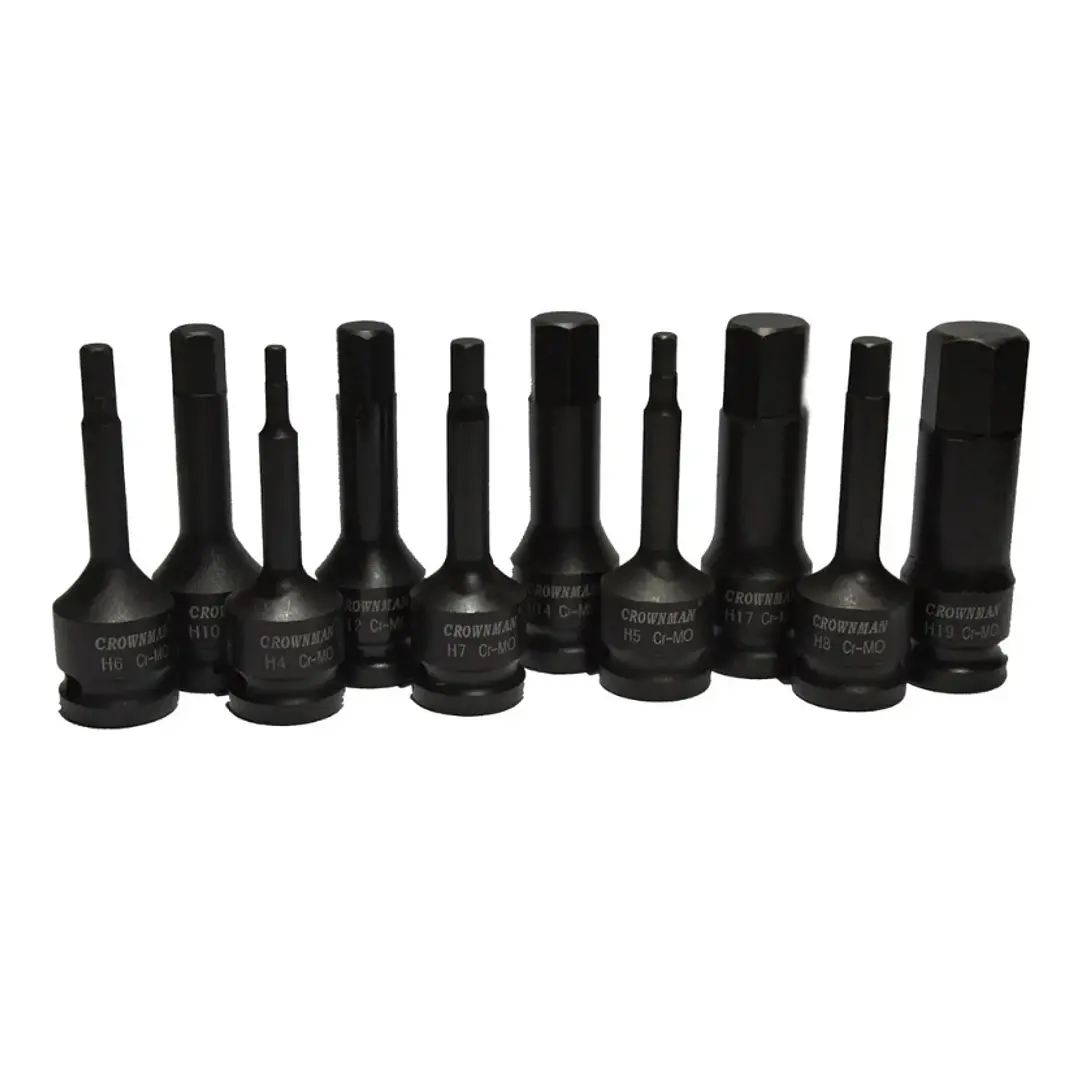 Juego Dados De Impacto Puntas Hexagonales Allen Cuadrante 1/2 10Pcs  1