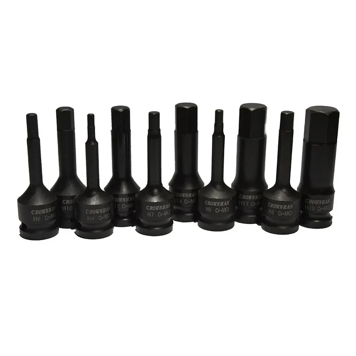 Juego Dados De Impacto Puntas Hexagonales Allen Cuadrante 1/2 10Pcs  1