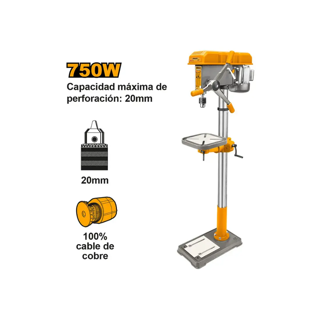 Taladro De Pedestal Banco 20mm 750w Ingco 1