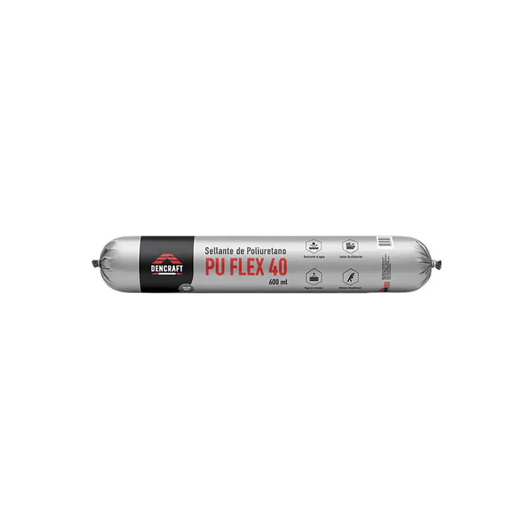  Sellador Poliuretano Gris 600ml Dencraft 1