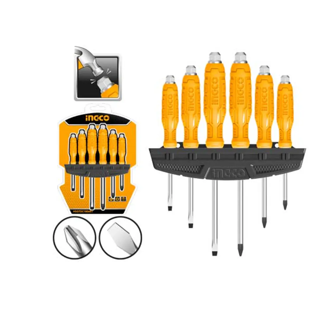 Juego De Destornilladores De Golpe Punta Magnetica 6pcs Ingco  1