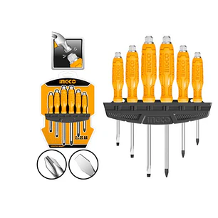 Juego De Destornilladores De Golpe Punta Magnetica 6pcs Ingco 
