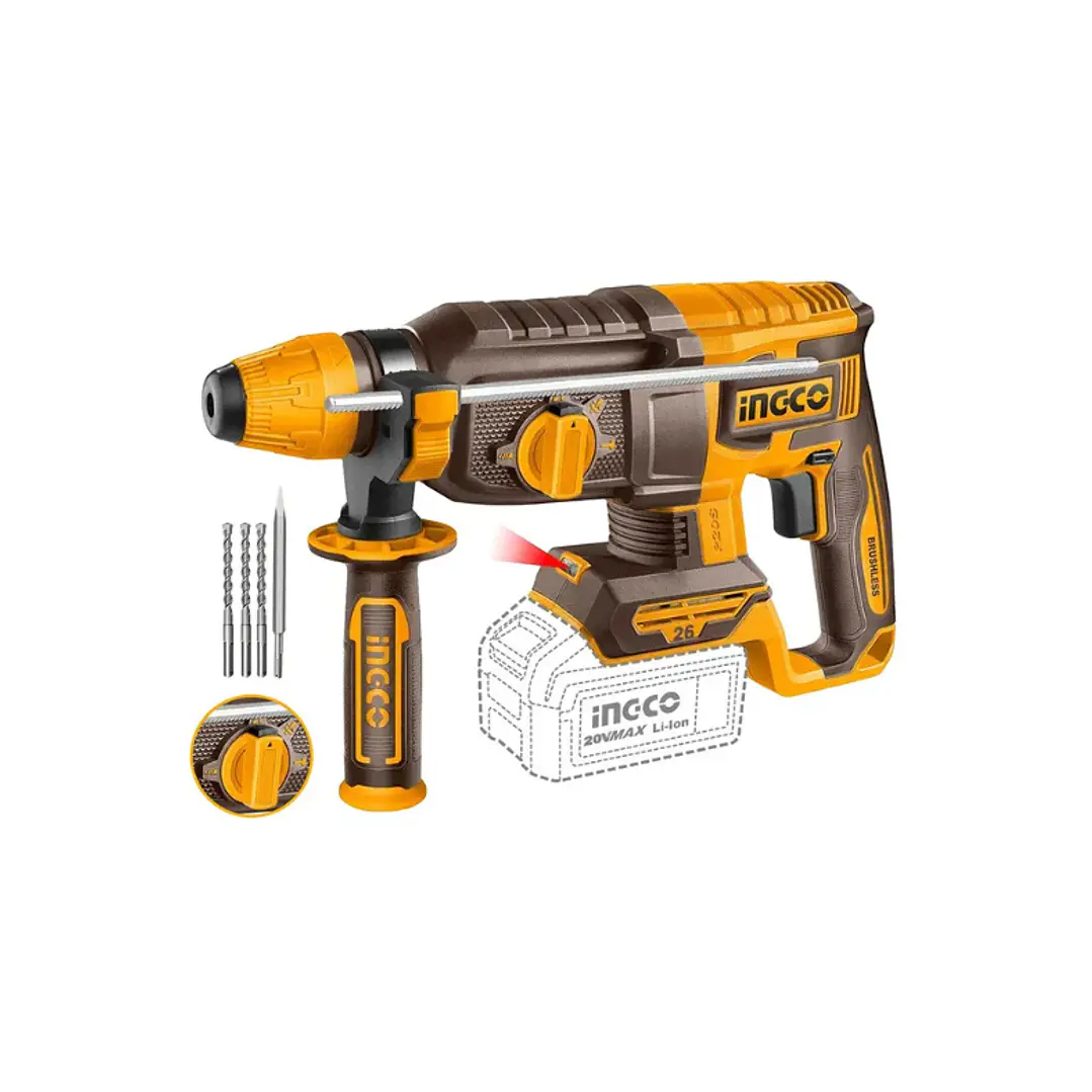 Rotomartillo Bl Industrial Inalambrico Sds Plus 20v/2,5j Ingco 1