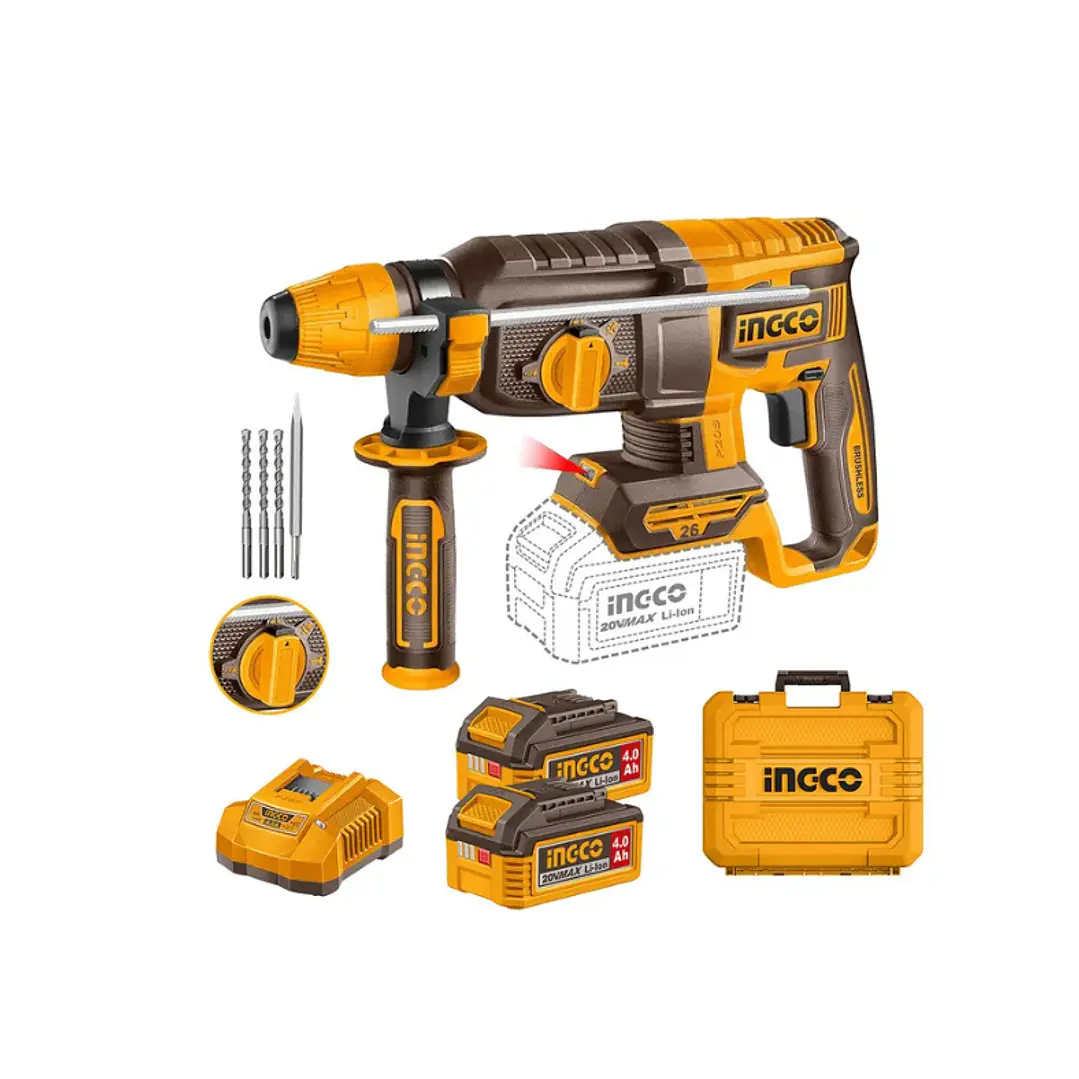Rotomartillo Bl Ingco Industrial +bat 4ah Y Carg Sds Plus 20v/2,5j Ingco 1