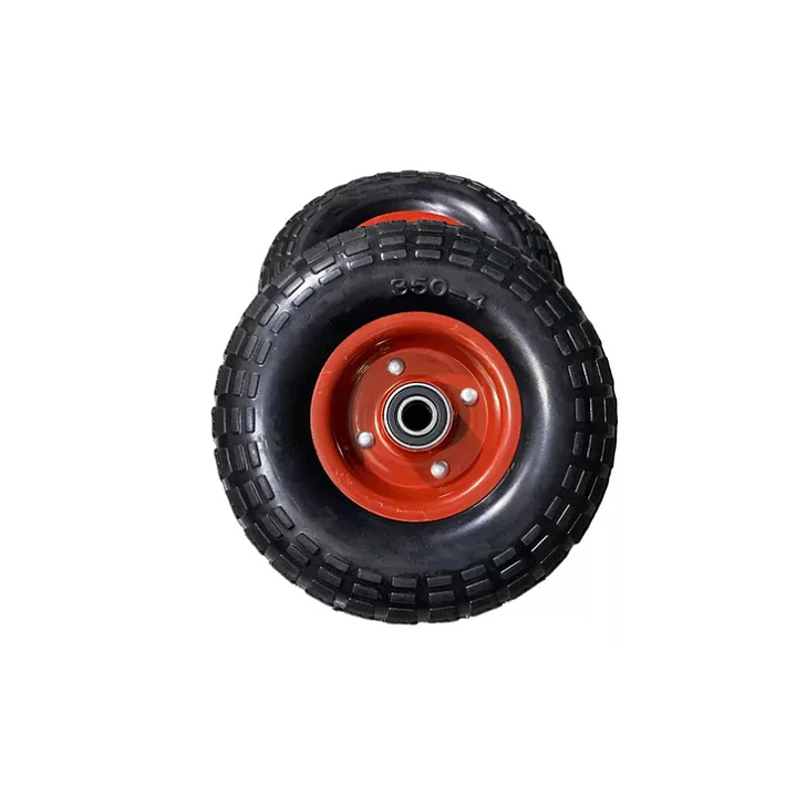 Rueda Maciza Roja Eje 16Mm 10
