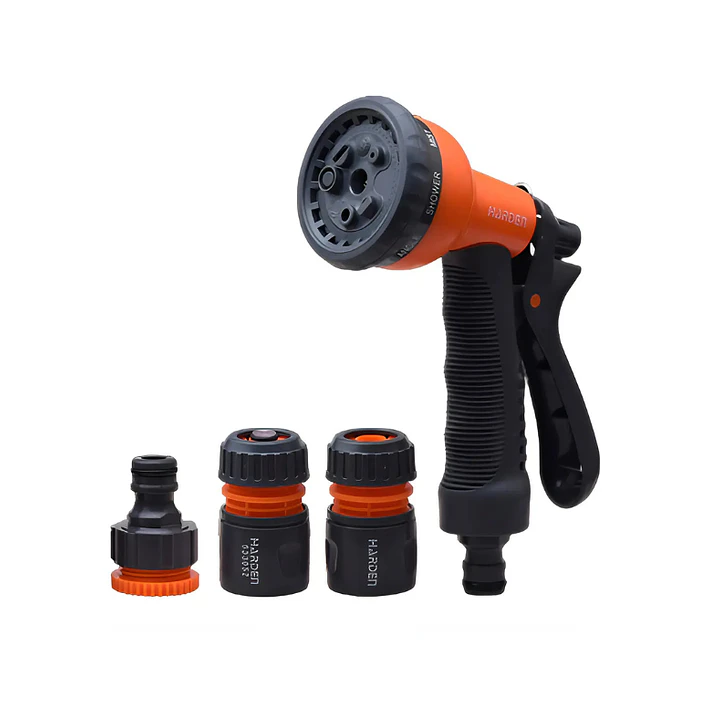 Set De Riego Jardinería 4 Piezas + Pistola De Riego Harden  1