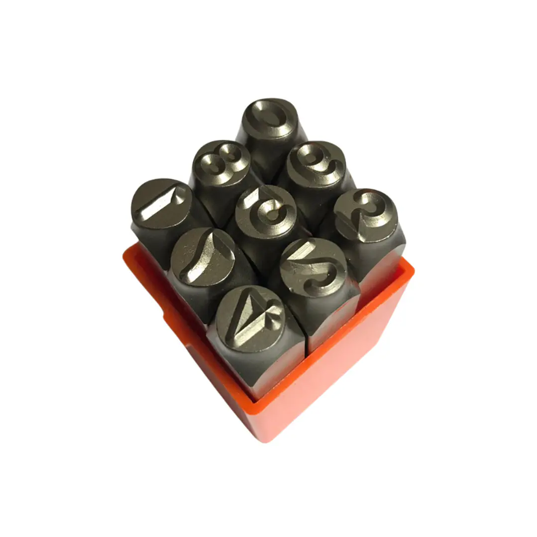 Set Punzones Numeros De Golpe Para Metal 9pcs 10mm Harden 1