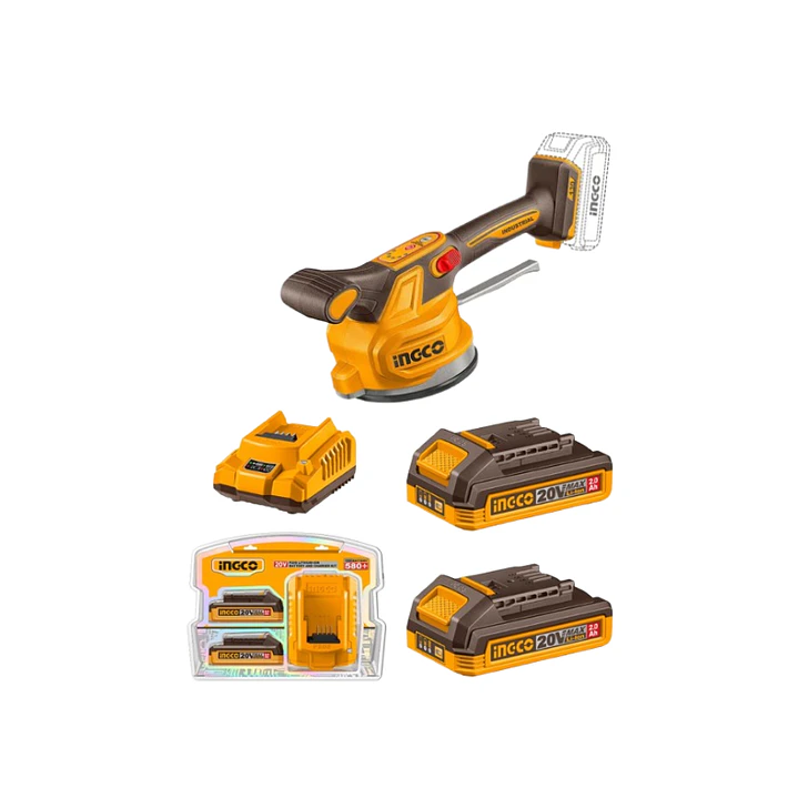 Ventosa Vibradora Para Ceramica +2 Baterias 2 Ah + Cargador 20v Ingco 1
