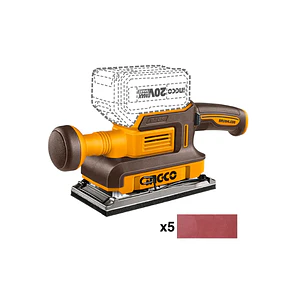 Lijadora Orbital Bl Inalambrica Industrial 90x180mm 20v Ingco