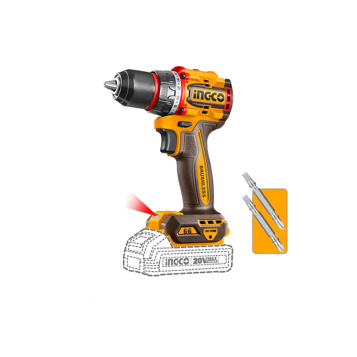 Taladro Atornillador Bl Cp  Inalambrico Industrial 66Nm 13mm/20v Ingco 1