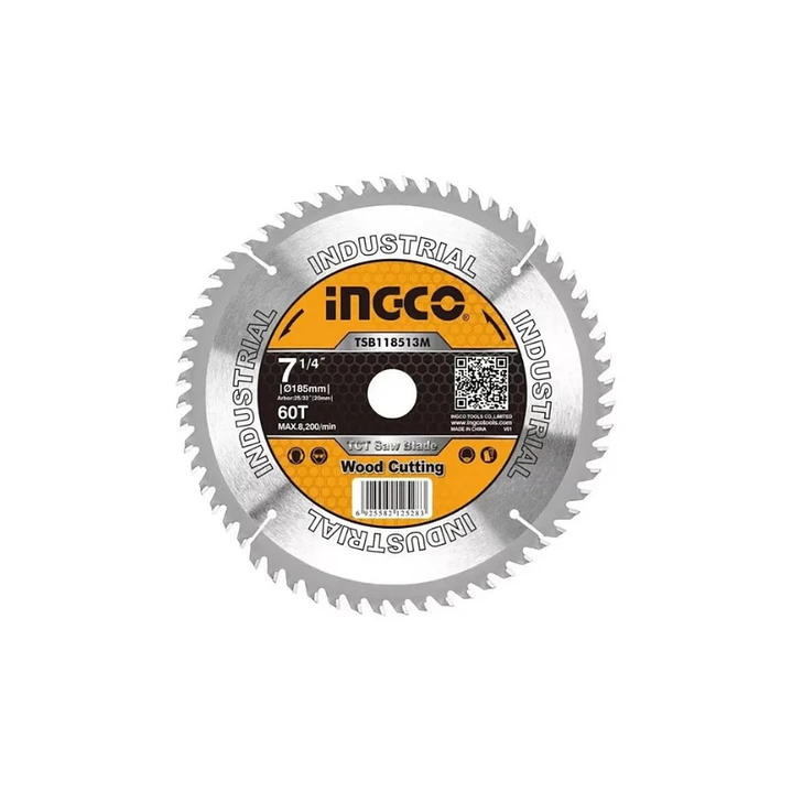Disco De Sierra Circular Para Madera Industrial 60T 185MM 7 1/4