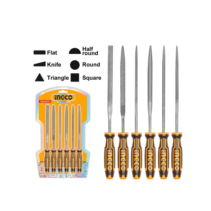 Set Juego De Limas Para Metal 140mm 6 Piezas Ingco 1
