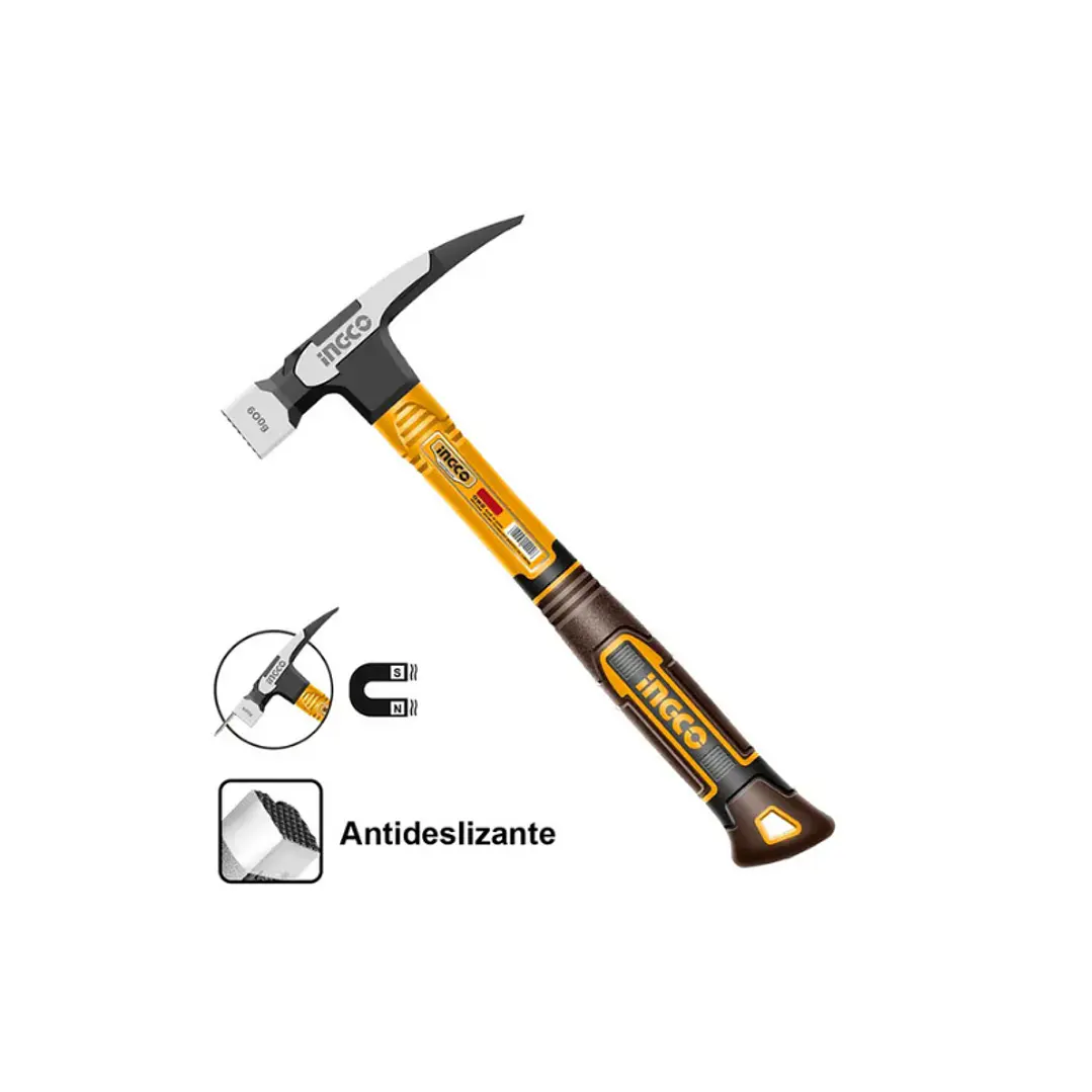 Martillo De Techo Magnetico Mango Fv 600gr Ingco 1