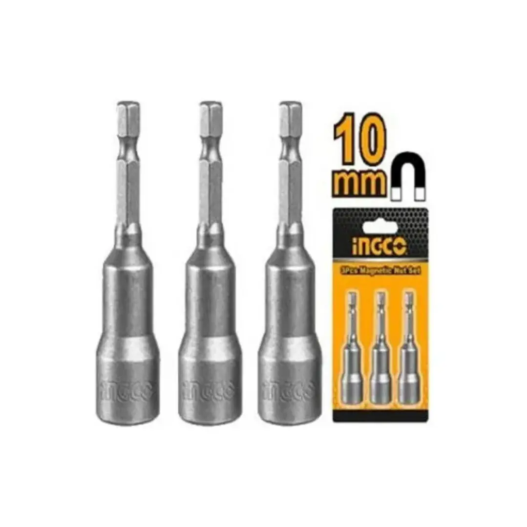 Juego Dados Adaptador Para Taladro 10mm Punta Magnetica 3 Pcs Ingco 1