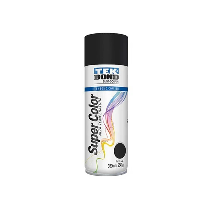 Pintura Aerosol Spray 400Ml Negro Mate Alta Temperatura Tekbond  1