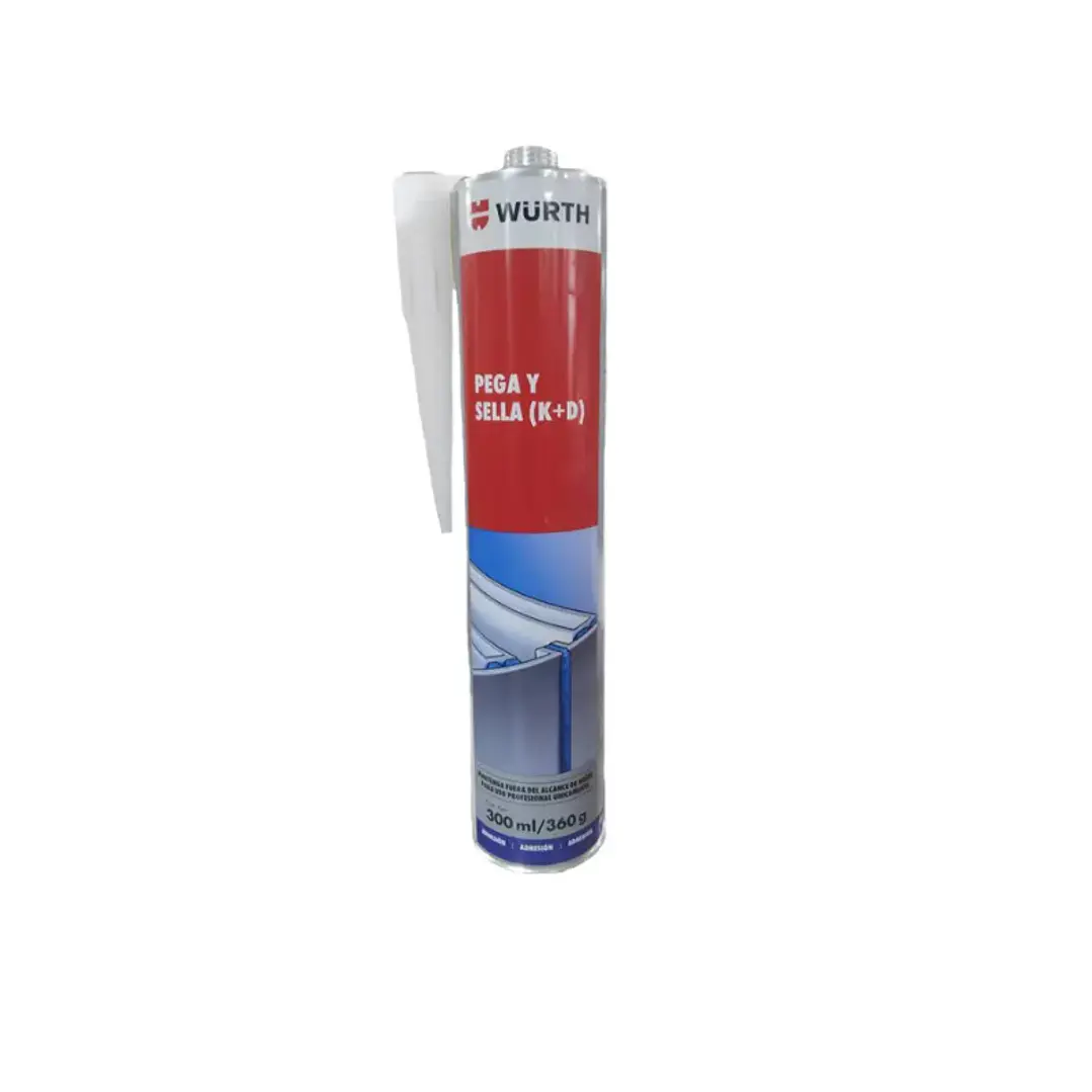 Sellador de Poliuretano Adhesivo Flexible Pega y Sella K+D Negro Wurth  1