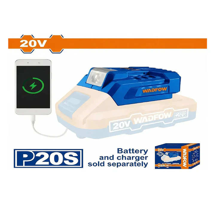Cargador Bateria Usb 20v con Luz Led 20V Inalambrico Wadfow 1