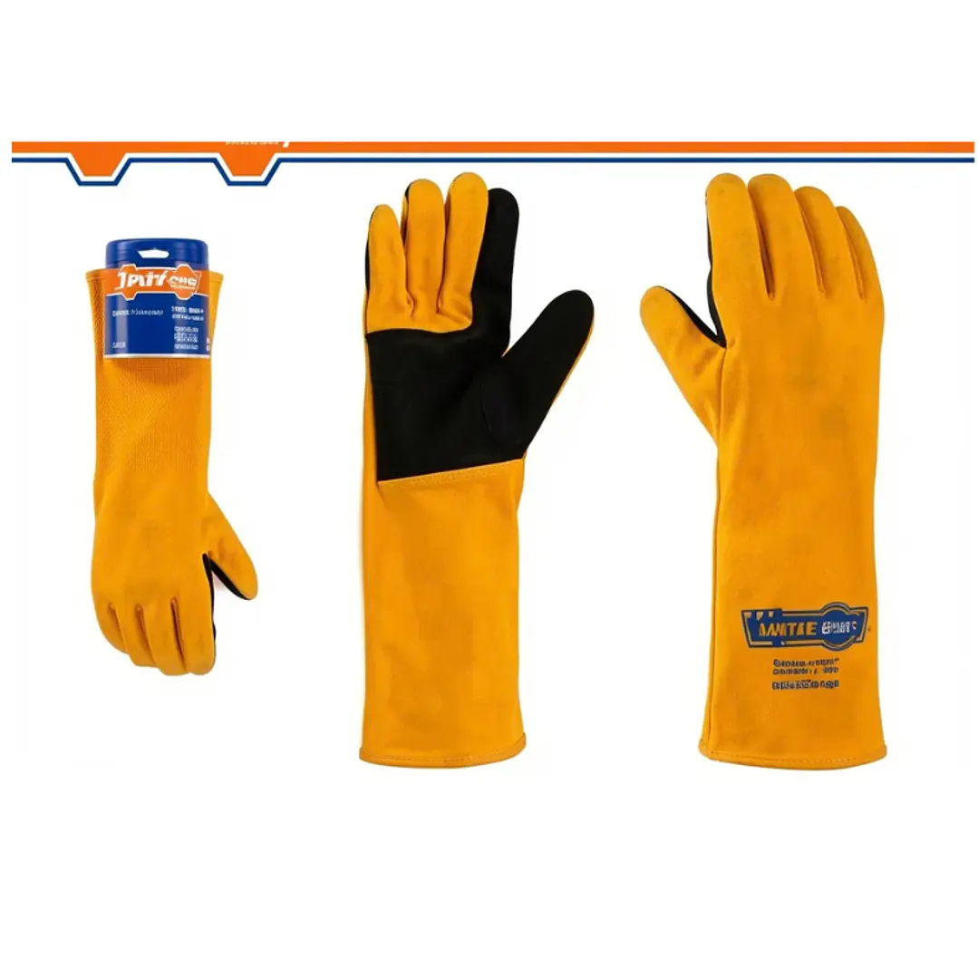 Guantes Cuero Amarillo Largo Soldador 16