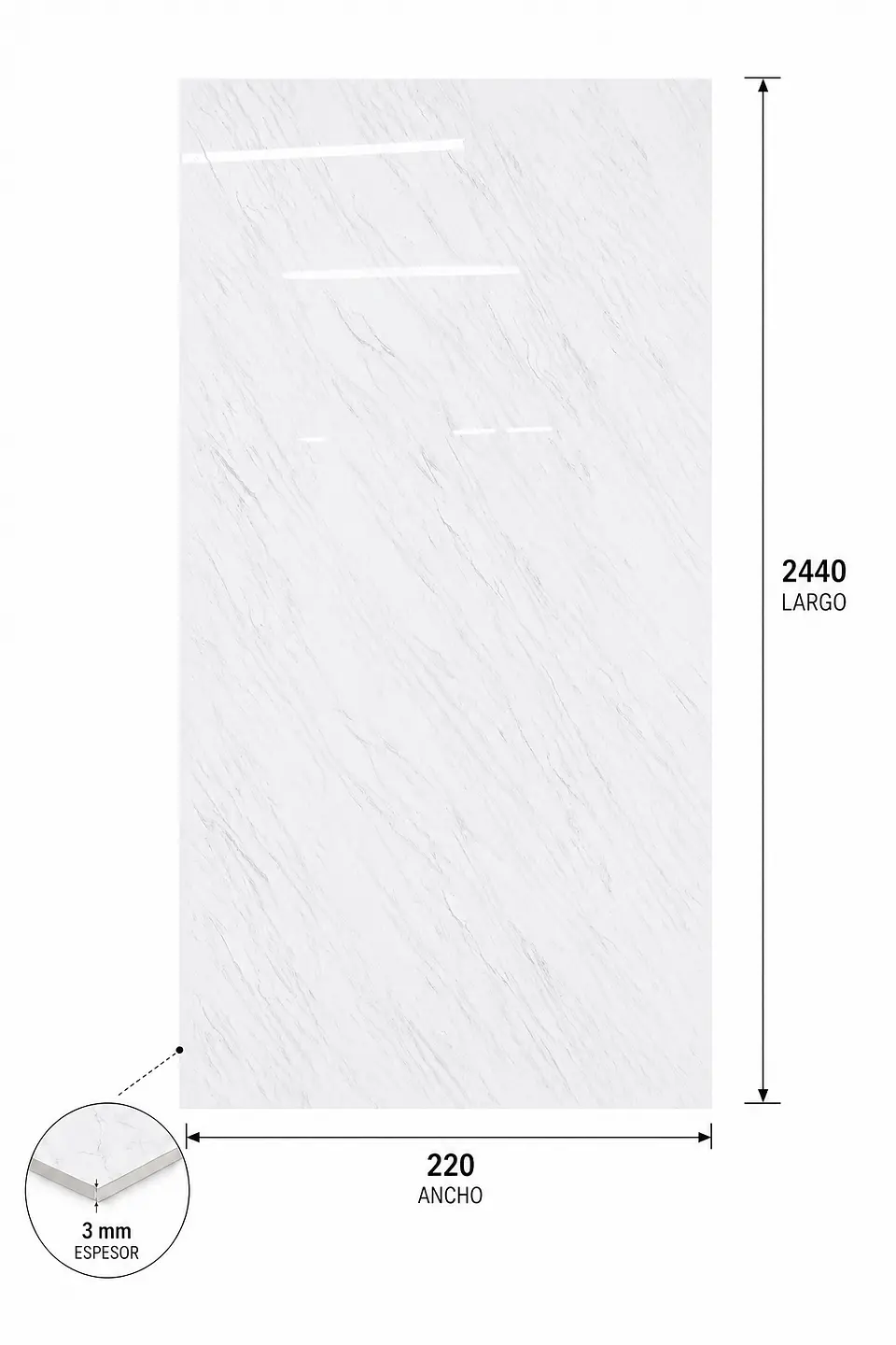 Plancha de PVC tipo mármol KL8011 3