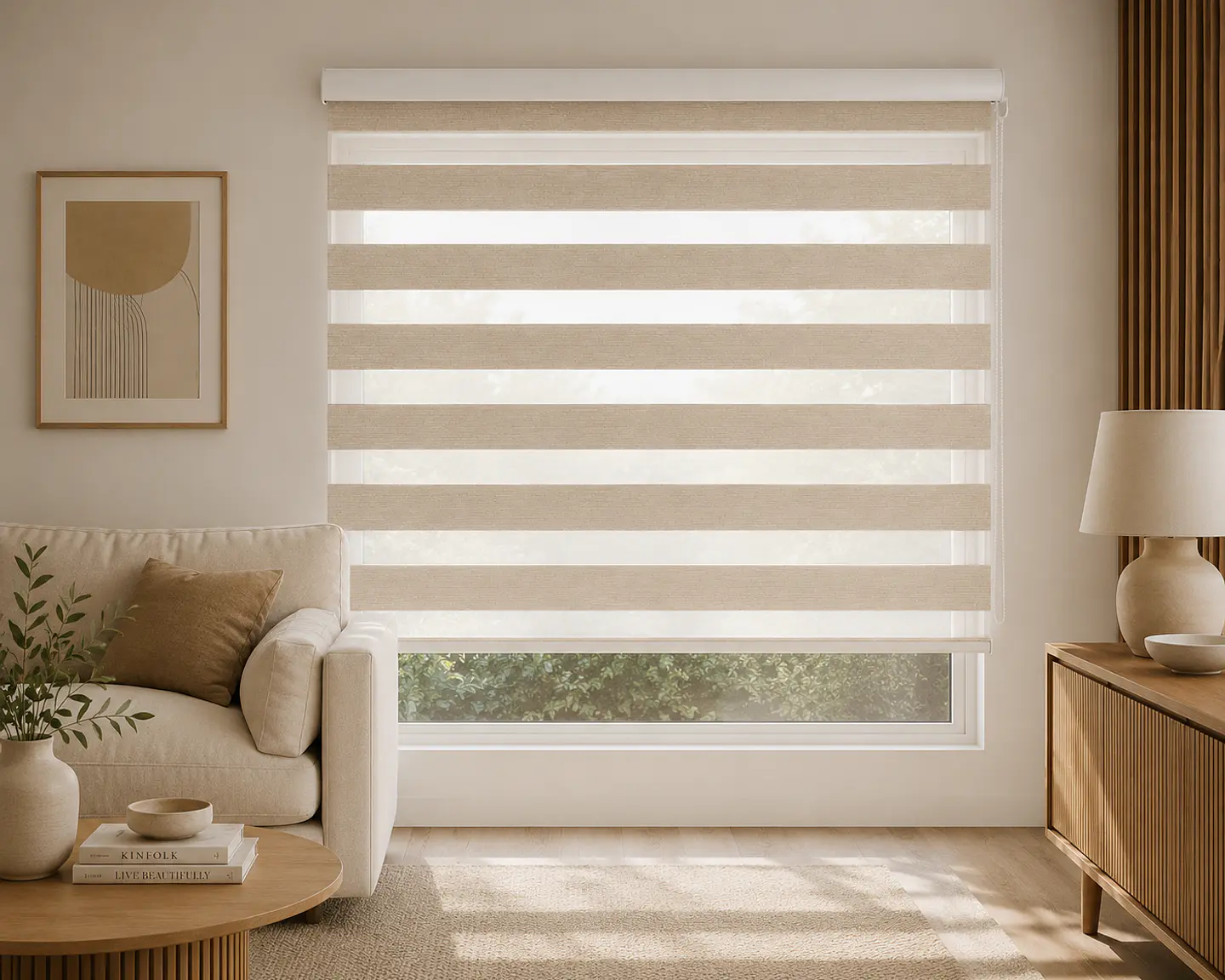 Cortina Duo Beige alto 240cm 2