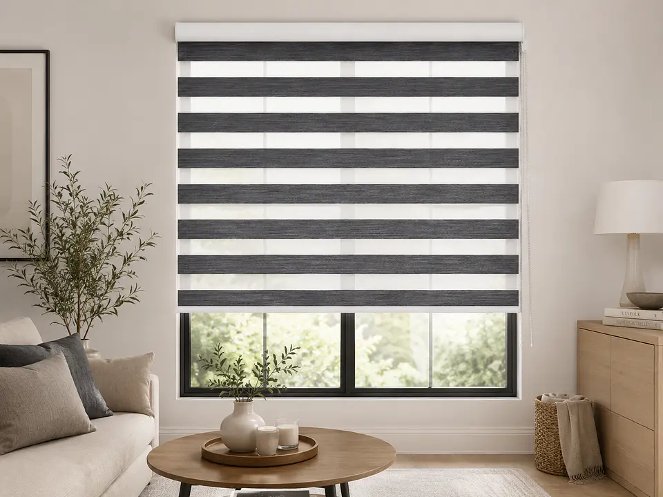 Cortina Duo Gris Oscuro Alto 240 cm 2