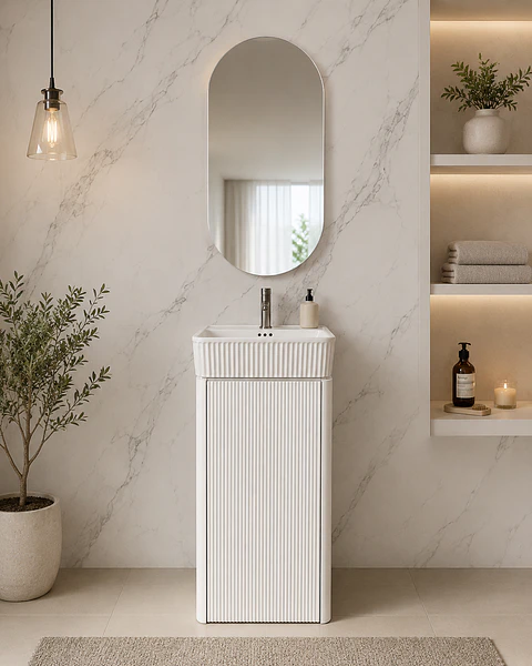 Mueble Vanitorio Blanco 40 cm con luz led JQ19-03