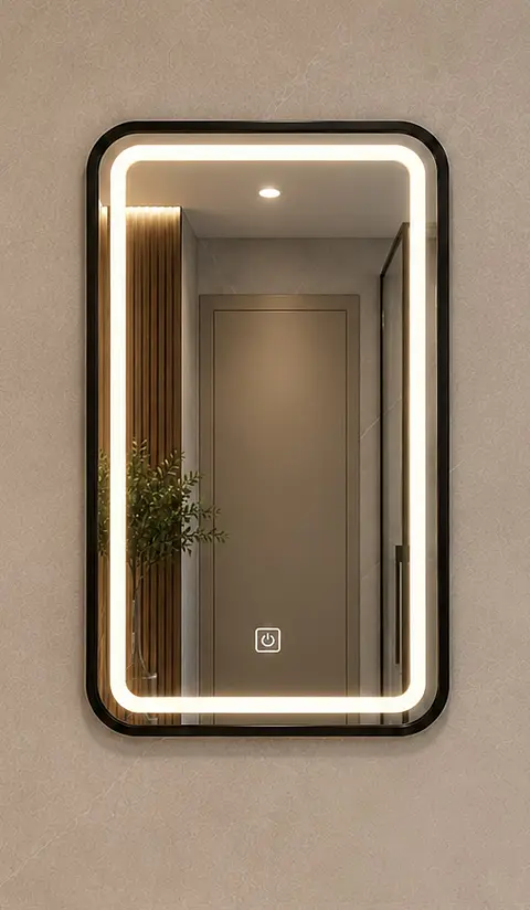Espejo LED Rectangular L05 Color Negro 40x60 cm