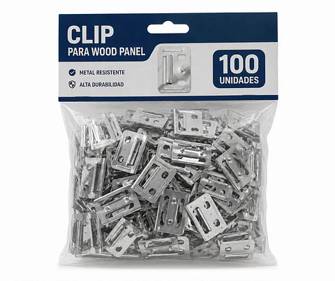 CLIP PARA WOOD PANEL (100 UNIDADES)