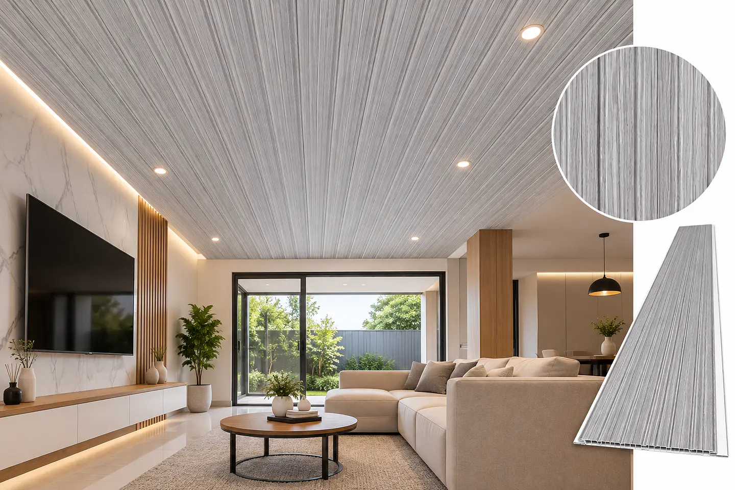 Cielo de PVC  2900 × 250 × 8 mm (KM-007) 2