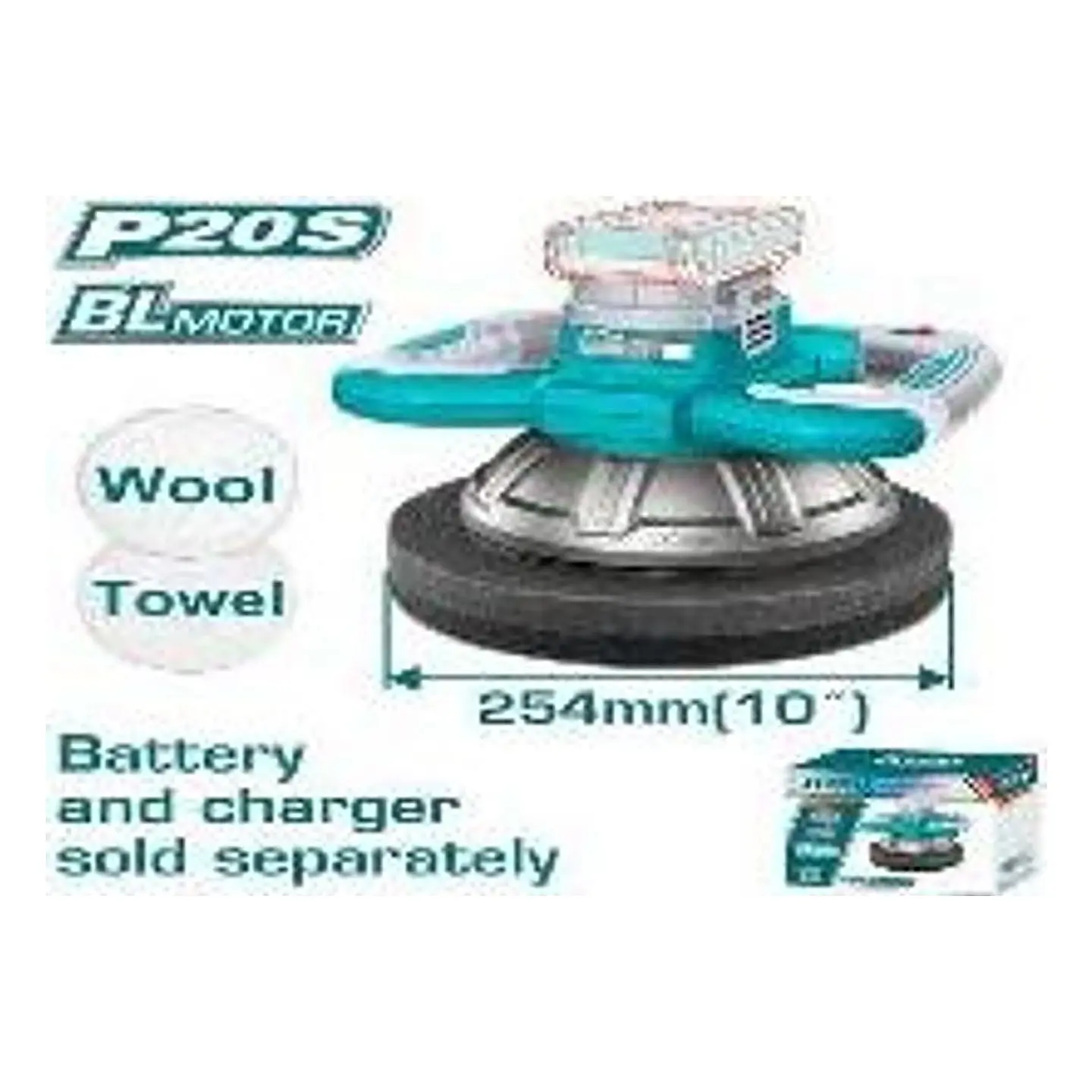 PULIDORA ORBITAL INALAMBRICA 20V 254MM 10