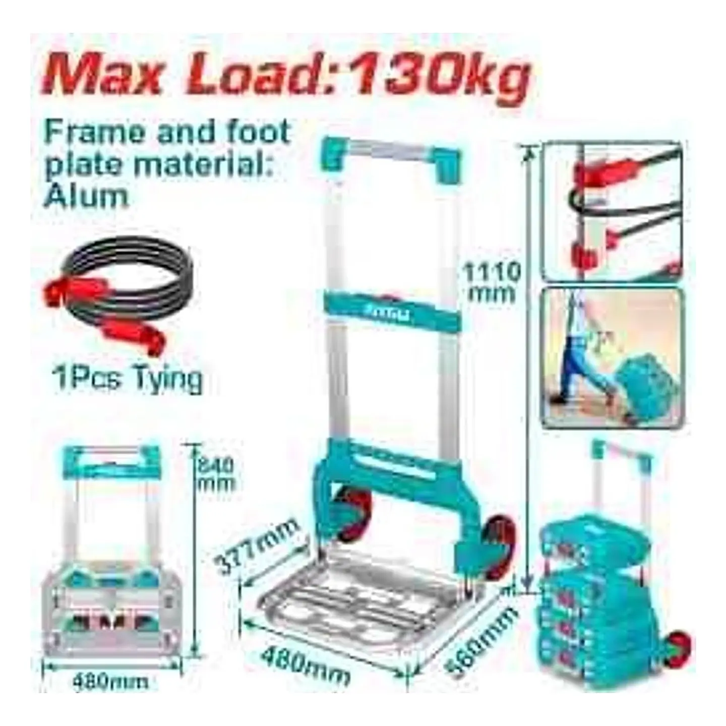 CARRO PLEGABLE CARGA 130KG TOTAL 1