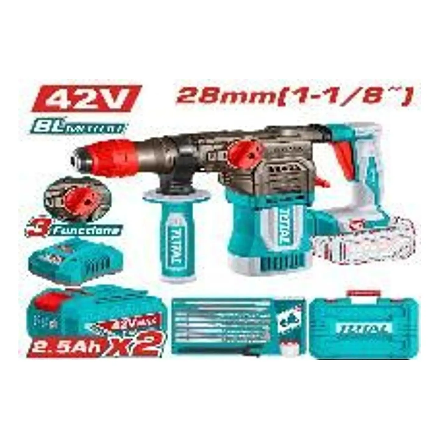 ROTOMARTILLO INALAMBRICO 42V 4.5J SDS PLUS TOTAL 1